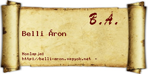 Belli Áron névjegykártya